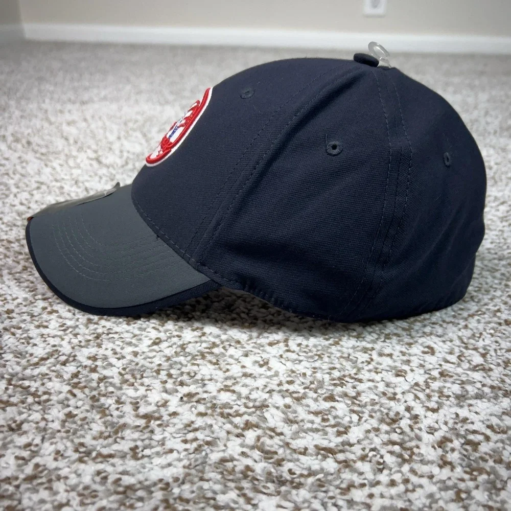 New York Yankees Hat Cap Fitted Mens Medium Blue Gray MLB Baseball Nike Dri Fit